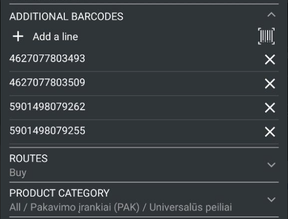 Product barcodes