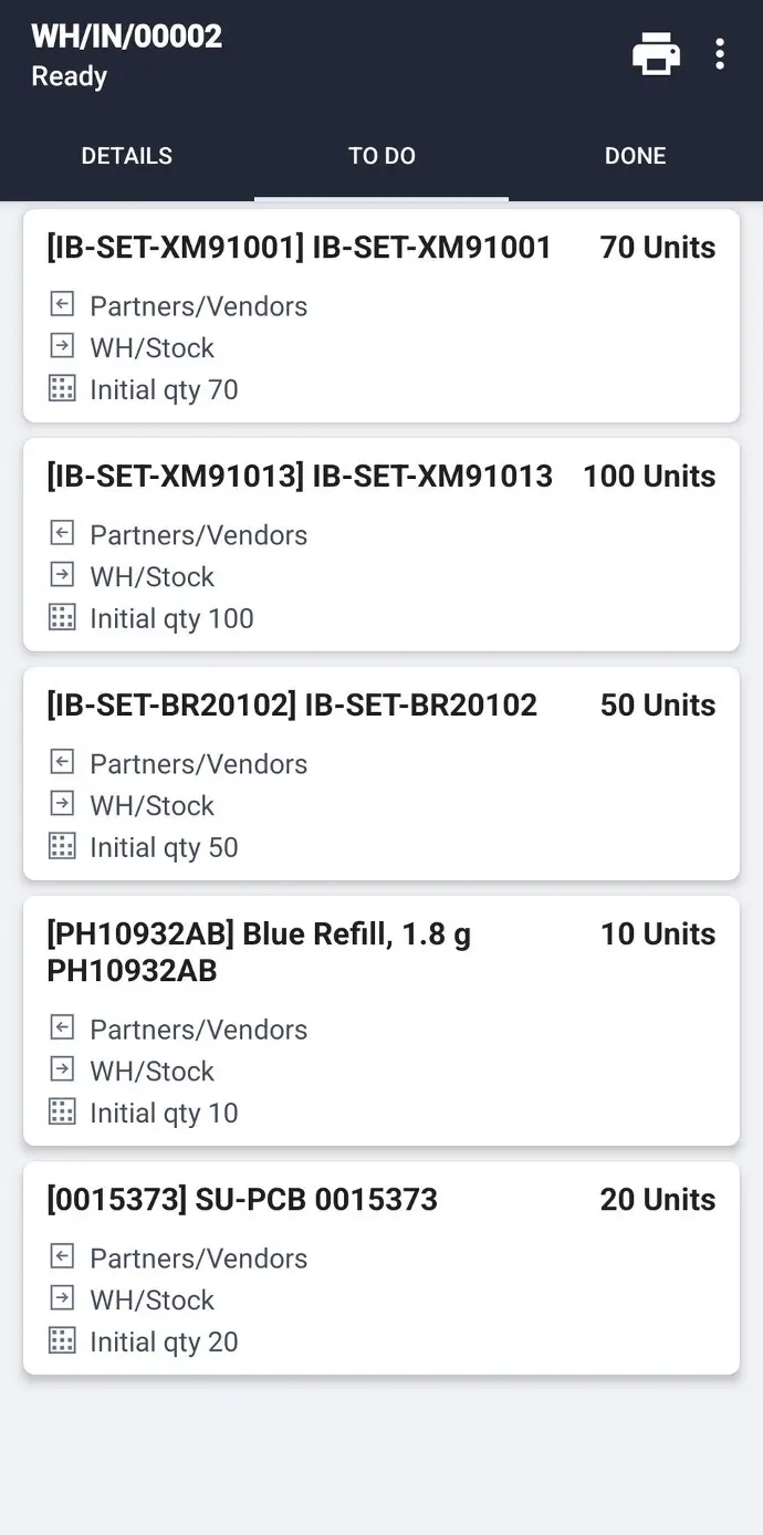 Ventor Barcode app Receipt